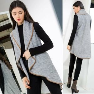 Long Draped Gray Vest by Thml